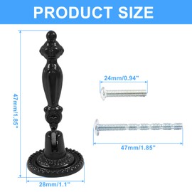 Bonsicoky 6PCS Antique Style Tear Drop Pulls - Vintage Cabinet Decorative Pull Handle Knob for Drawer, Dresser, Wardrobe - Black