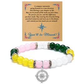 Gfhzdmf Retirement Bracelet for Woman Best Retirement Gift for Woman Going Away Farewell Gifts for Coworkers Teachers Nurse Employee Beaded Bracelet Chain Bangle