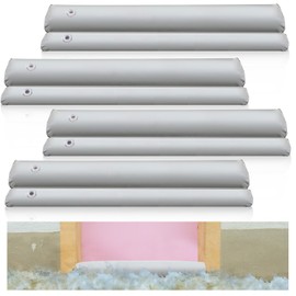 Frienda 6 Pcs PVC Flood Barriers for Home 4 ft x 9 in x 6 in Reusable Flood Prevention Barriers Water Barrier for Flooding PVC Flood Bags Sandbag Alternative PVC Water Diversion Tubes