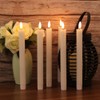 Wondise White Flameless Taper Candles with Timer, 6 Pack Battery