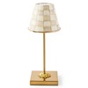 MACKENZIE-CHILDS LED Rechargeable Cafe Table Lamp, Cordless Decorative Lamp, Pink-and-White Rosy Check