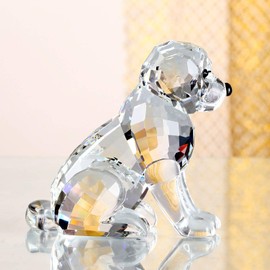 Dekofigur Labrador Hund Welpe aus Kristall, schönes Handwerk Heimdekoration, Ornamente, Sammlerstück, Geburtstagsgeschenke (weiß)