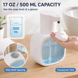 500ml Wall Mounted Automatic Foam Soap Dispenser Rechargeable Touchless Sensor