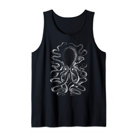 Creepy Lurking Punk Goth Octopus Graphic Tank Top