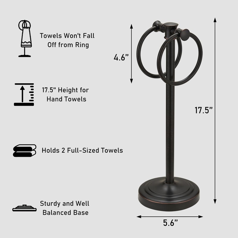 Hoimpro 17 Inch Oil Rubbed Bronze Stainless Steel Free Standing