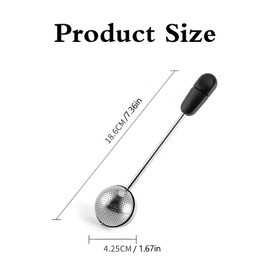 Kuskins Stainless Steel Tea Ball Infuser with Rotating Handle, Fine Mesh Tea Strainer for Loose Leaf Tea, Premium Sphere Metal Filter Fits Most Cups & Teapots, Easy to Clean (Silver)