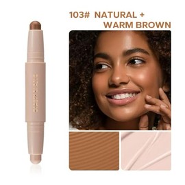Barra de contorno de doble cabeza, barra bronceadora de resaltado y contorno, juego de barras de contorno duradero e impermeable, crema facial para co