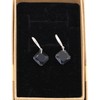 Black Square Crystal Dangle Drop Earrings Rhombus Cubic Zirconia Hook