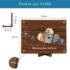 Wish Fulfiller Money Gift, Wooden Money Gift for Birthday, Wedding, Money Gift Packaging with Greeting Cards - Gift for Birthday, Travel, Wedding, Youth Consecration