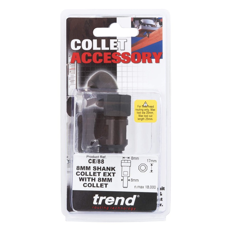 Trend Collet Extension 8 mm Shaft 8 mm Collet for