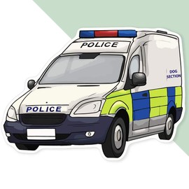 Extra Large 460mm 'Police Dog Van' Permanent Sticker Decal for Cars/Windows/Bins/Walls (DW00117271)