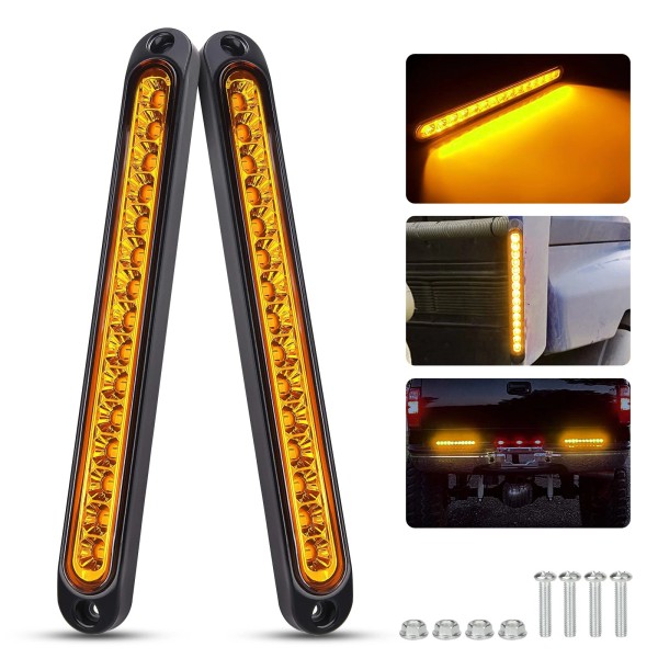 Does not apply 2x Amber 10" 15 LED Truck Trailer