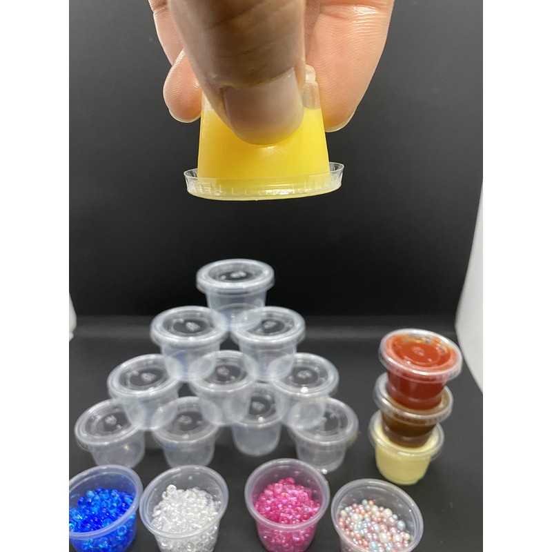 Value Choice 1oz Round Plastic Clear Containers 25ml Lids Deli