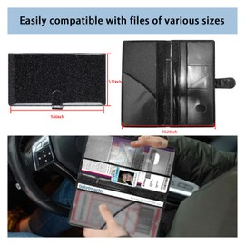 Augeny Car Registration and Insurance Card Holder, Essential Vehicle Card Document Glove Box Compartment Organizer with Magnetic Closure, Car Driver License Cards Holder for Men Women (Marble Black)