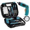 ALEAPOW 124PCS 4V Cordless Screwdriver Tool Kit Set, 6+1 Torque