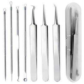 Pack of 7 Blackhead Remover, Pimple Squeezing Tool, High-Quality Stainless Steel Acne Blackhead Remover Extractor Tools, for Face Care with Box