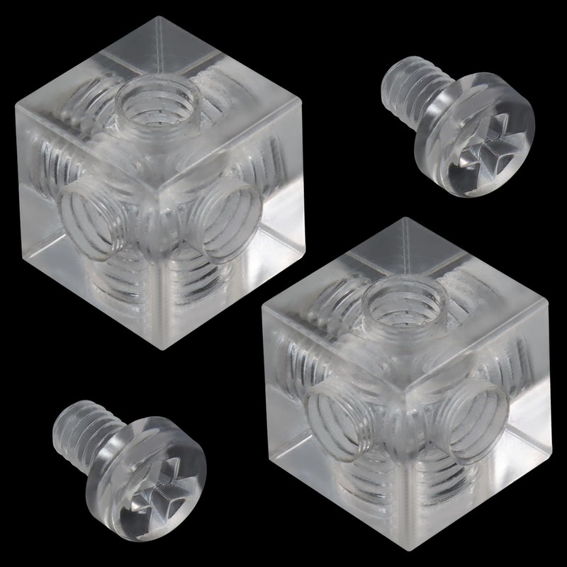Piutouyar 20 Pack Acrylic Corner Brackets, Clear Cube Corner Brace