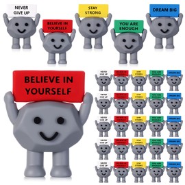 Gejoy 25 Pcs Mini Rubber Stone Toys Gifts Mini Motivational Stones Decorations and Encouragement Birthday Motivational Positive Gifts for Colleague Staff Teacher