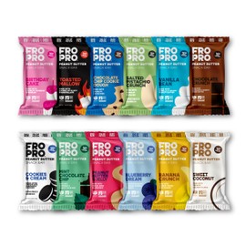 FROPRO Snack Bars - Plant Based Protein, All-Natural, Gluten, Dairy, & Soy Free, High Protein Bars with Low Calories | Variety - 12 Flavors, 12 Pack