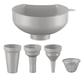 Pisol Wide Mouth Funnels for Kitchen Use, Versatile Food Grade Funnels for Filling Bottles, Plastic Cooking Funnel Set with Strainer, Large Long Neck Funnel for Canning, Mason Jar, Shampoo, Liquids