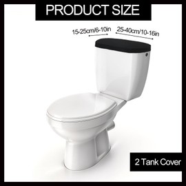 Ouligay Toilet Lid Cover Black Toilet Seat Cover Toilet Lid Cover with Elastic Strap Cover Elasticity Toilet Lid Cover and Tank Protection Cover Toilet Seat Cover for Most Toilet Lids
