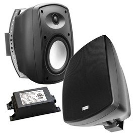 OSD Audio 5.25" Wireless Bluetooth Outdoor Patio Speaker Architectural Stereo Pair Black BTP525 Long Range Bluetooth
