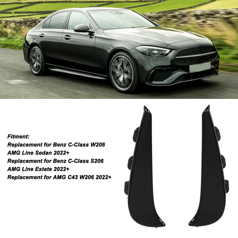 Gloss Black Front Bumper Fog Grille Ari Vent Cover Trims