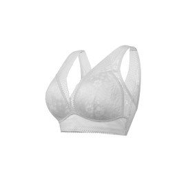 Womens Wireless Bras Daisy Lace Bralette Anti Sagging Breathable Everyday Bras(Silver,3XL)