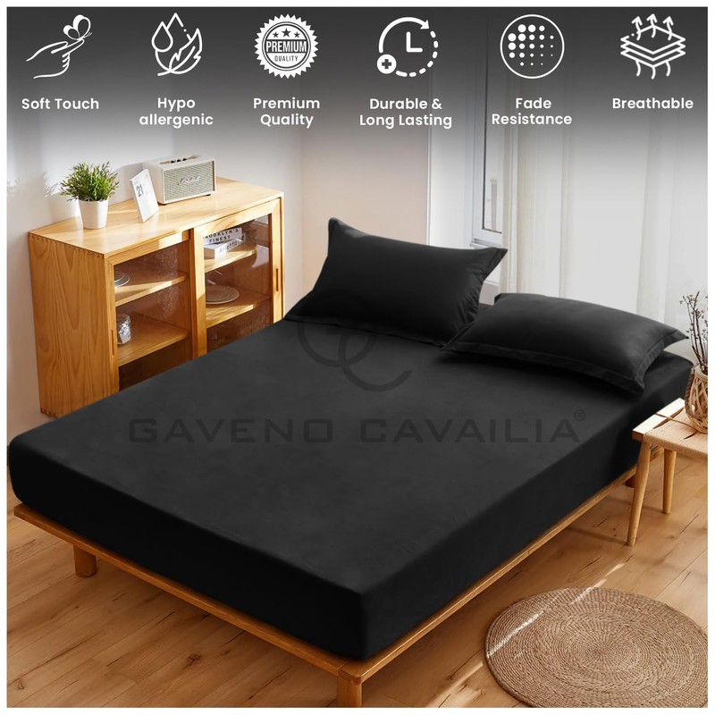 Soft & Cozy Non Iron Percale Sheets, Plain Bedding Bedsheets,