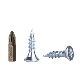 (Pack of 1000 pcs) Zinc Plated Steel Wood Screws 3.0 x 12 mm, Pozi-Drive Head Screws, Fasteners, Countersunk, Chipboard Screws (1000)