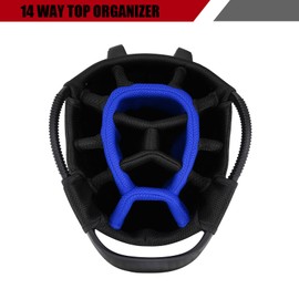 Golf Stand Bag for Men Navy 14 Way Divider Golf Bags, 6LB Lightweight Portable Walking/Riding Bags with Dust Cover, Strap