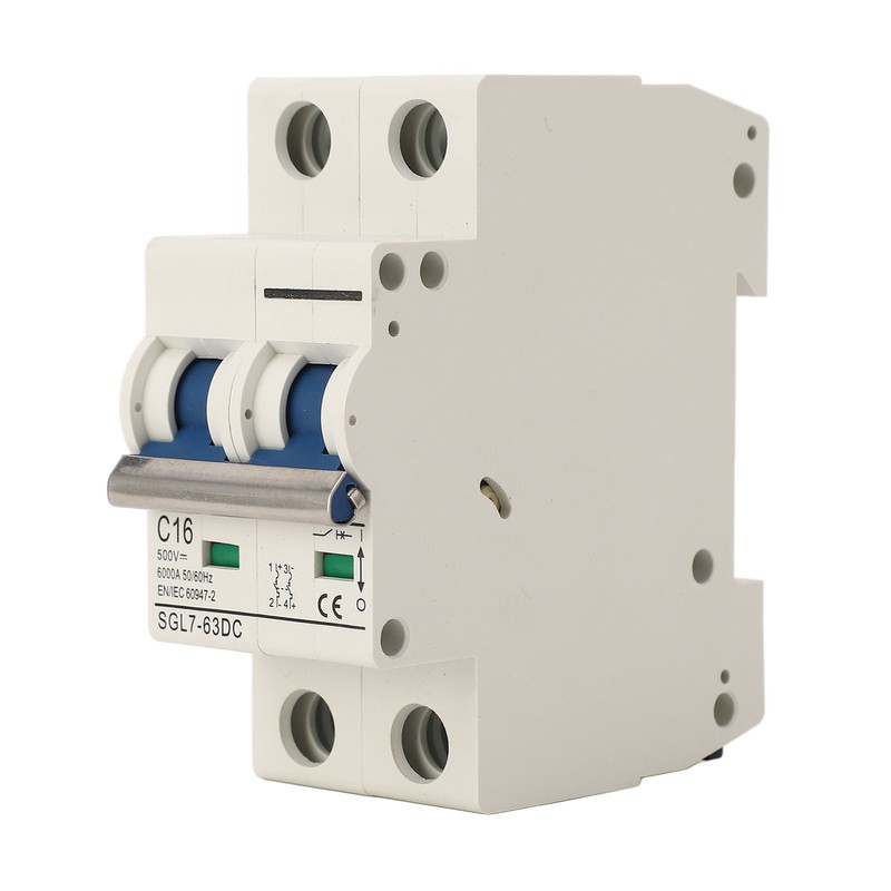 DC Circuit Breaker 2P 16A Overload Protection DIN Rail Mount