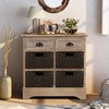 P PURLOVE Storage Chest Retro Style Storage Cabinet Storage Unit