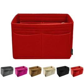 OMYSTYLE Purse Organizer Insert for Handbags, Felt Bag Organizer for Tote & Purse, Tote Bag Organizer Insert with 5 Sizes, Compatible with Neverful Speedy and More - Color: Red, Size: Mini