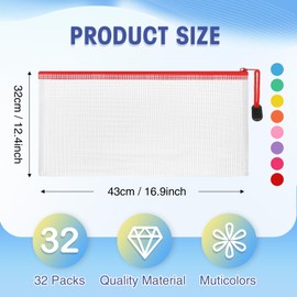 Jetec 32 Pcs Mesh Zipper Bags Toy Storage Bikini Organizer Bag Bolsas para Guardar Trajes De Baño Waterproof Zipper Reusable Pouch Puzzle Multipurpose for Storage Office(Stylish Color,9.5 x 4.5 Inch)
