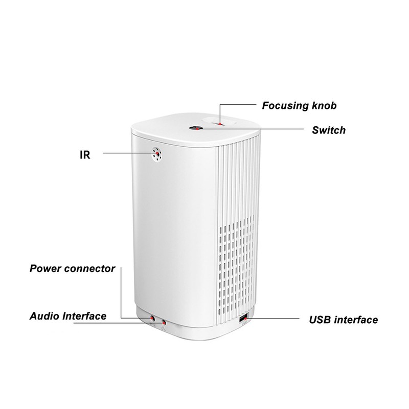 Mini Laptop Projector 1920x1080 Support Same Screen USB AUX Input