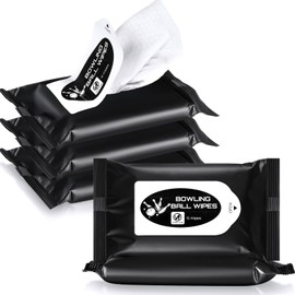 Threlaco Bowling Ball Cleaner Kit Bulk Portable Cleaner Wipes Accessories Bowling Towels to Wipe Off Ball Speed Wipe Removes Dirt Oil(5 Pack)