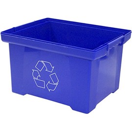 Storex 9 Gallon Recycle Bin, Blue (STX61549U01C)