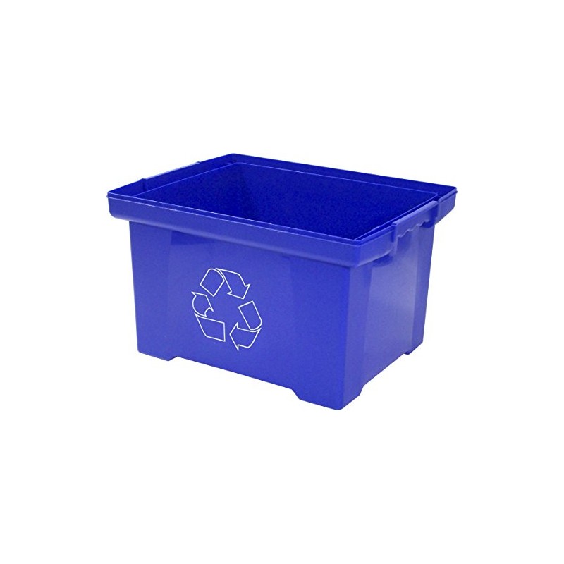 Storex 9 Gallon Recycle Bin, Blue (STX61549U01C)
