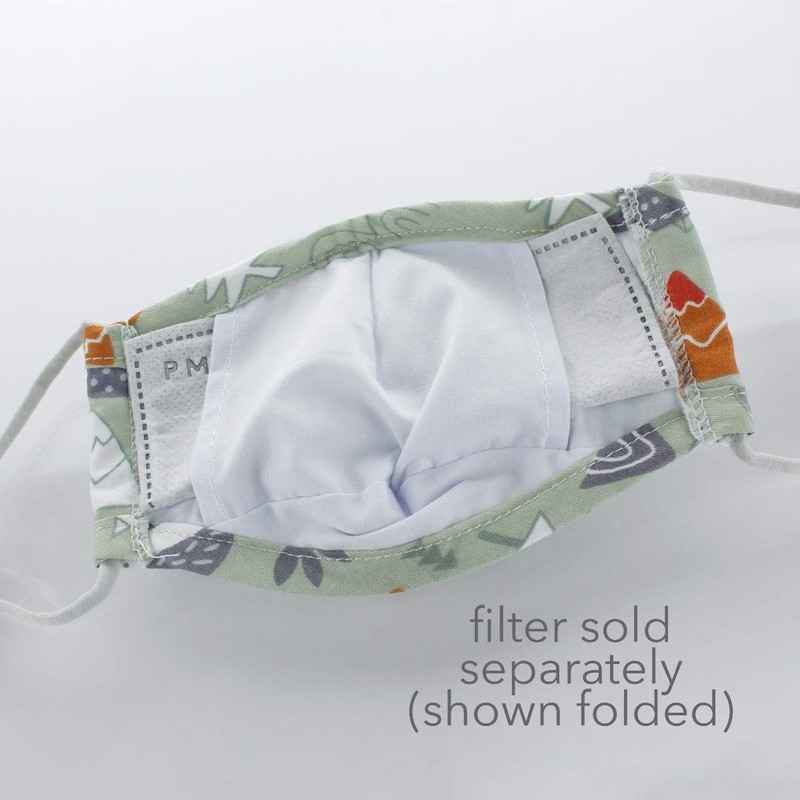 Children Small Fitted Printed Cotton Cloth Face Mask w/Filter Pocket