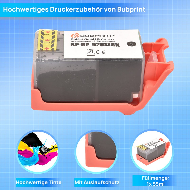 Printer Cartridges compatible with HP 920 xl, cyan