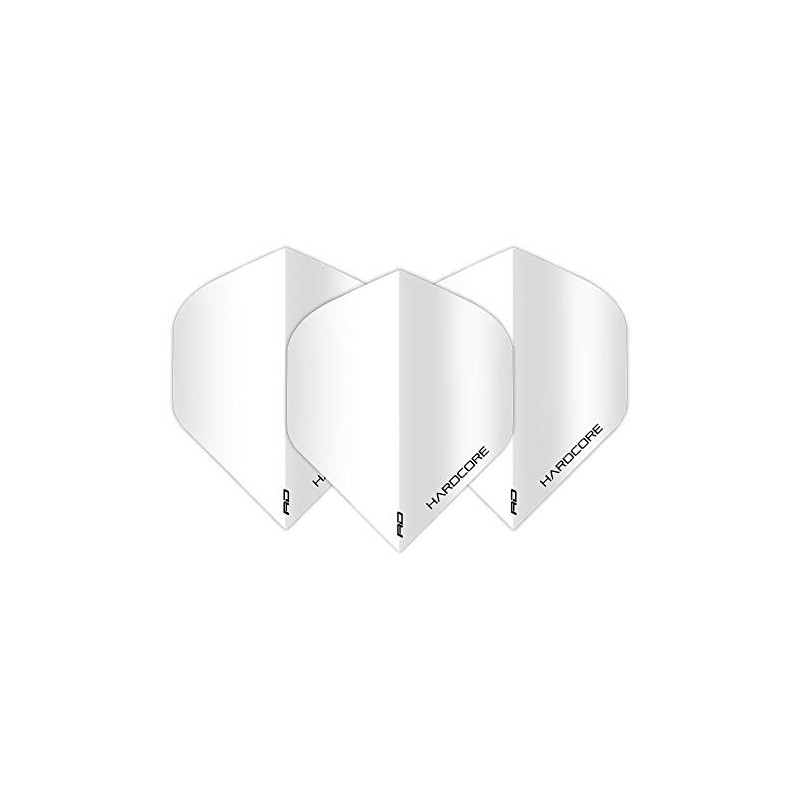 Hardcore White Extra Thick Standard Dart Flights - 5 Sets