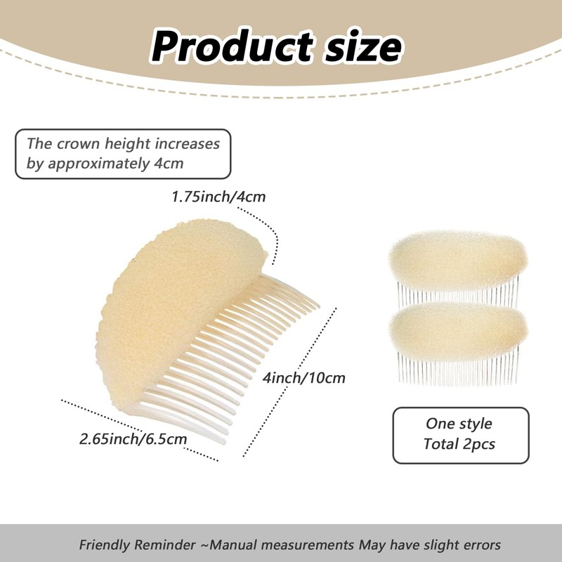 2Pcs Charming Bump It Up Volume Inserts Hair Comb Do