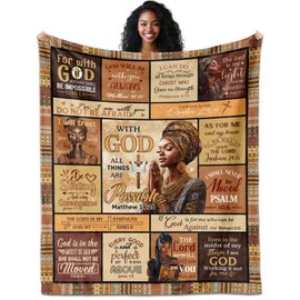 ACGMVCO Christian Gifts for Women, African American Black Women Christian Blanket 60"x50", Gifts for Christians, Prayer Blanket, Religious Bible Gift Ideas for Birthday Mothers Day Christmas
