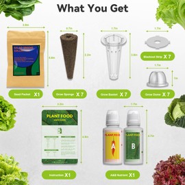 Salad Greens Seed Pod Kit for AeroGarden Hydroponics Growing System, Indoor Home Garden with American Fast/Paris Island/Buttercrunch Lettuce, Swiss Chard, Spinach, Cauliflower and Wild Cabbage, 7 Pods