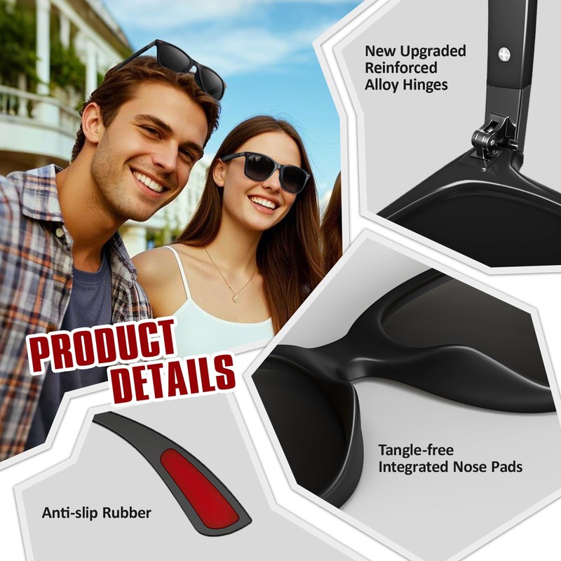 Gqueen Unisex Polarised Sunglasses - Classic Retro Glasses for Men