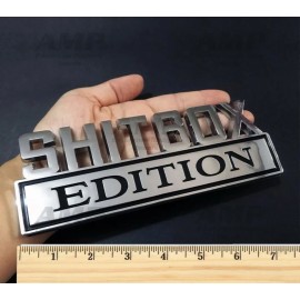 Handmade 7'' Big SHITBOX EDITION Emblem Chrome Badge Auto Car Truck SEMI Boat RV Trailer