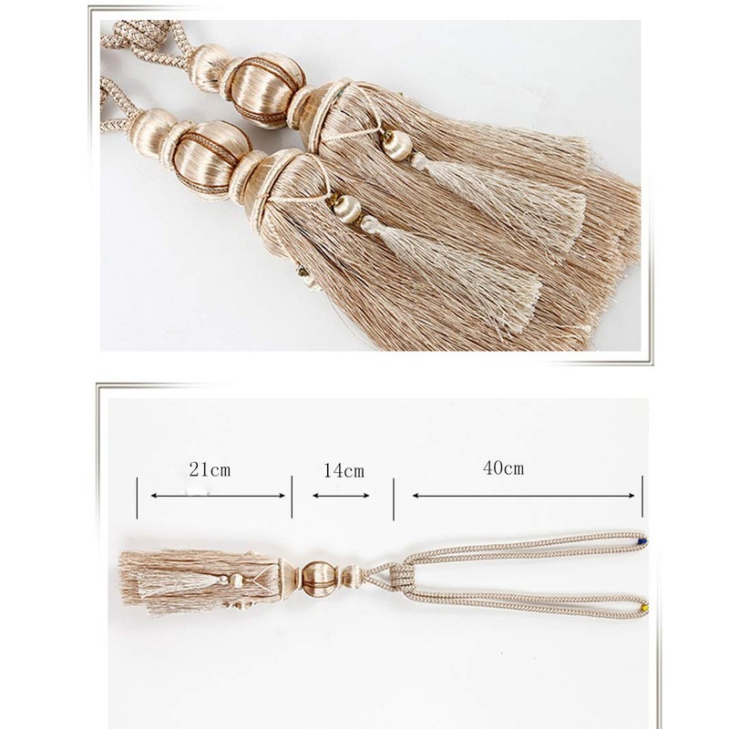 YunNasi 1 Pair Curtain Tie backs Rope Handmade Tassel Curtain