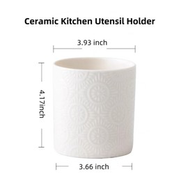 XingXingShunShun Utensil Holder, Ceramic Kitchen Utensil Holder for Countertop, Cooking Utensil Crocks for Kitchen Counter, Morden Utensil Organizer for Spatula, Kitchen Decor, Fireworks White