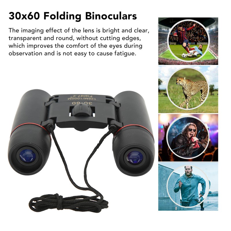 30x60 126m 1000m Mini Compact Binoculars 7.2 Degree Viewing Angle